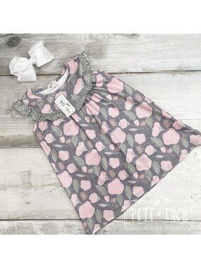 Pete + Lucy Girls Dress 2T Sage Garden Short Sleeve Toddler New